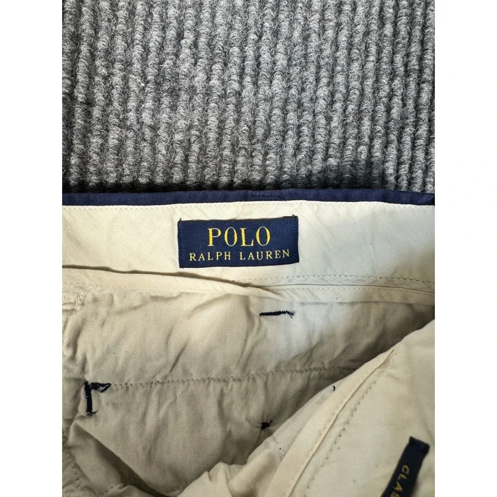 Polo Ralph Lauren Chino Shorts Size 46 46B Navy 100% Cotton Flat Front 9